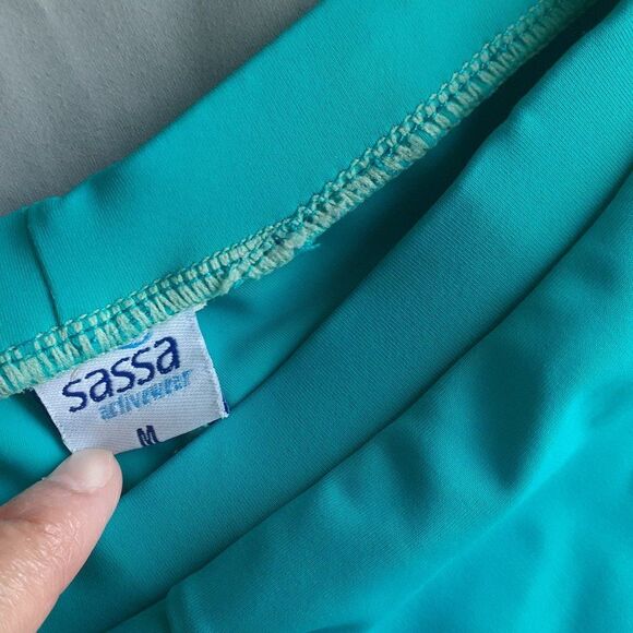 Sassa Womens Two- Piece Swim Padded Activewear Top inTeal & Grey Size S-M - Picture 9 of 10